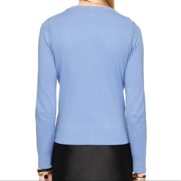 Periwinkle Bow Cardigan Rhinestone Buttons - Picture 2 of 6